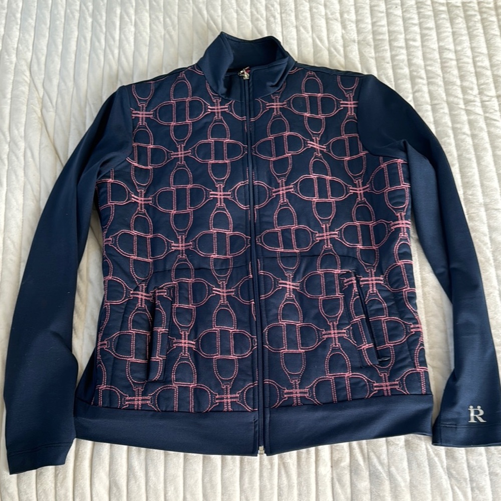 Navy and Pink Patterned Women's Jacket